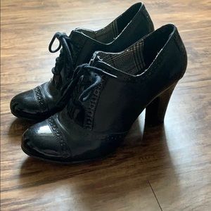 Black lace up booties